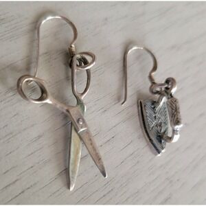 Sterling Silver Earrings Sewing-themed Charms Women's Earrings 925 Gifts For Her